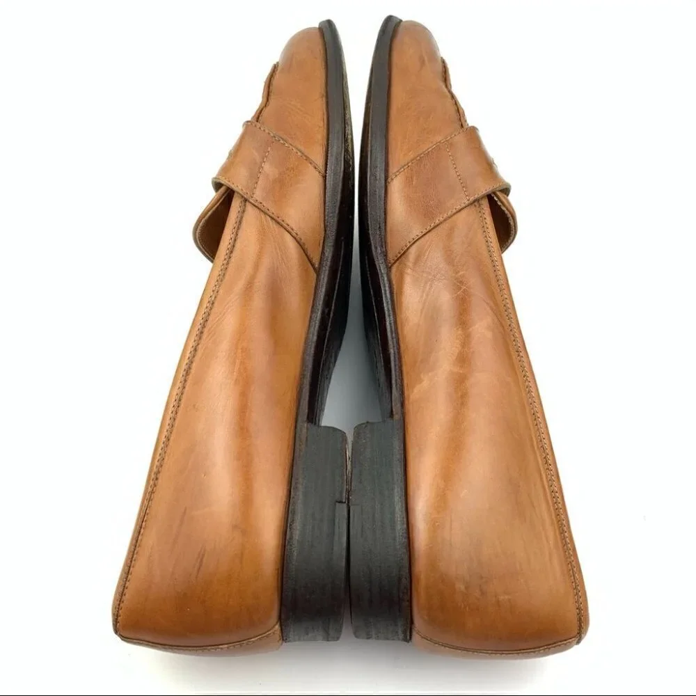 Polo size 11 D cognac Italian leather vintage 80s